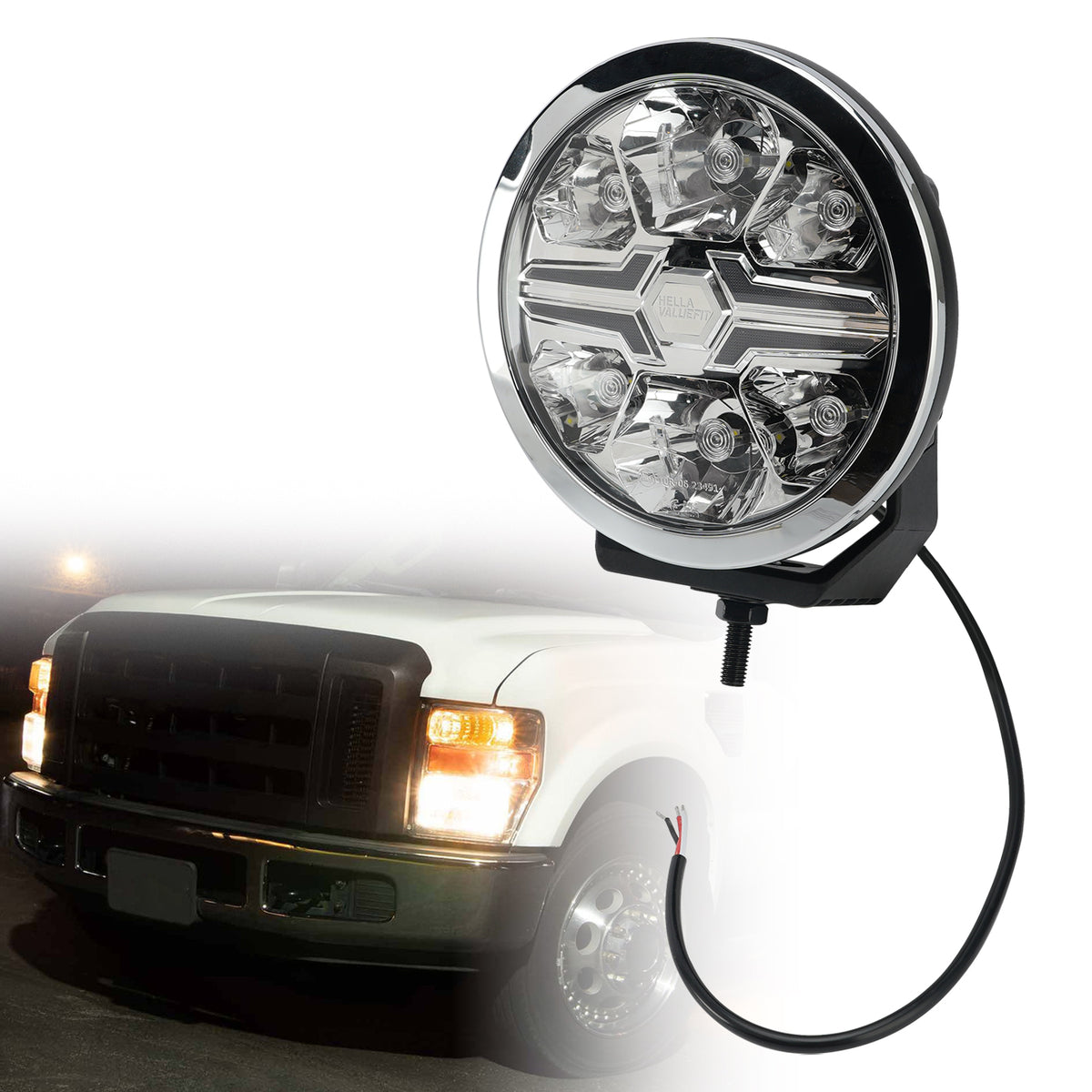 Round Auxiliary Lamp ValueFit 7" Ref.50 12/24V 36W 1800LM 6000K For HELLA