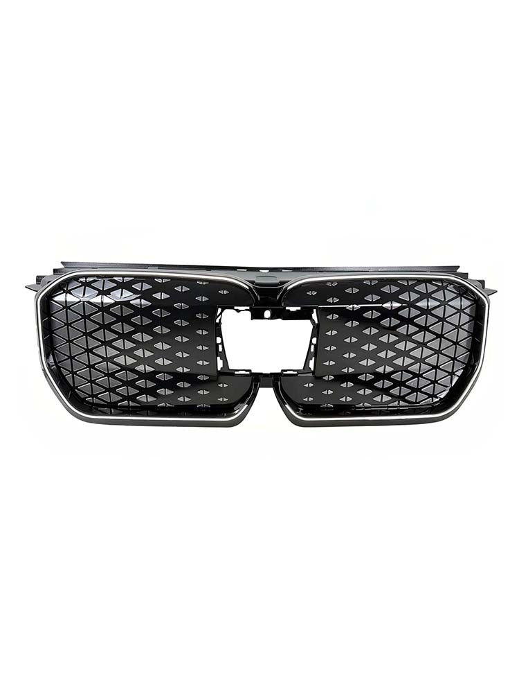 Black Front Bumper Grill Grille Fit BMW iX1 U11 2023-2025 W/LED Light