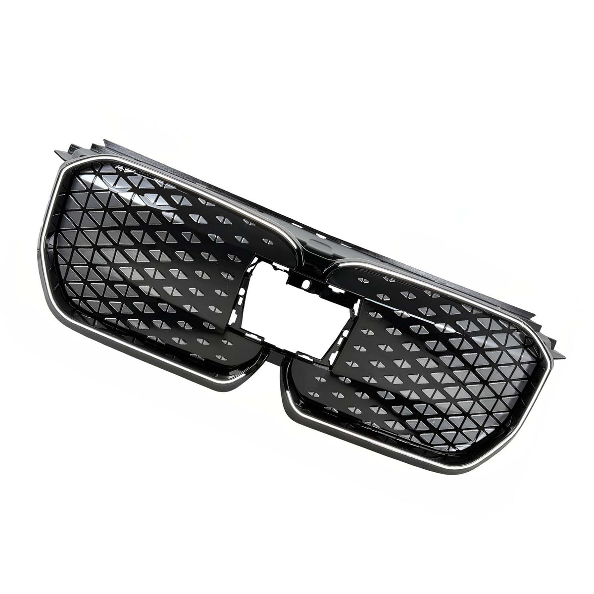 Black Front Bumper Grill Grille Fit BMW iX1 U11 2023-2025 W/LED Light