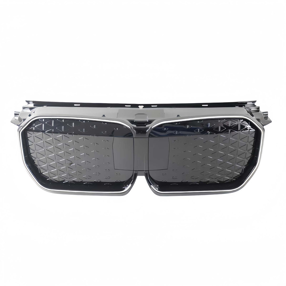 Black Chrome Front Bumper Grill Grille Fit BMW iX1 U11 2023-2025 W/LED Light