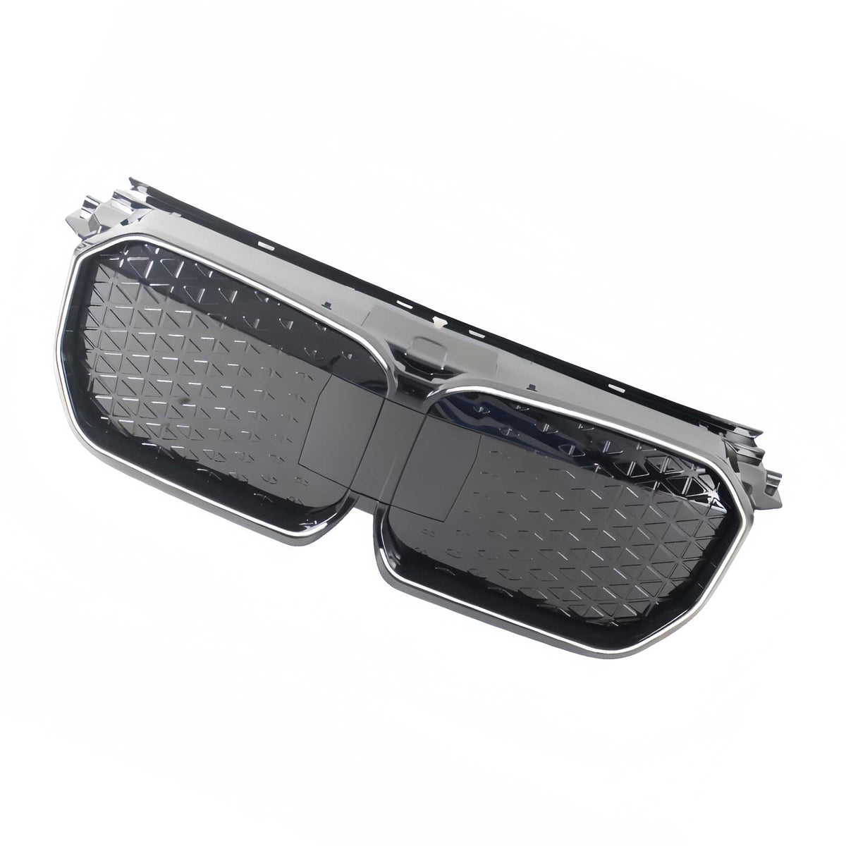 Black Chrome Front Bumper Grill Grille Fit BMW iX1 U11 2023-2025 W/LED Light
