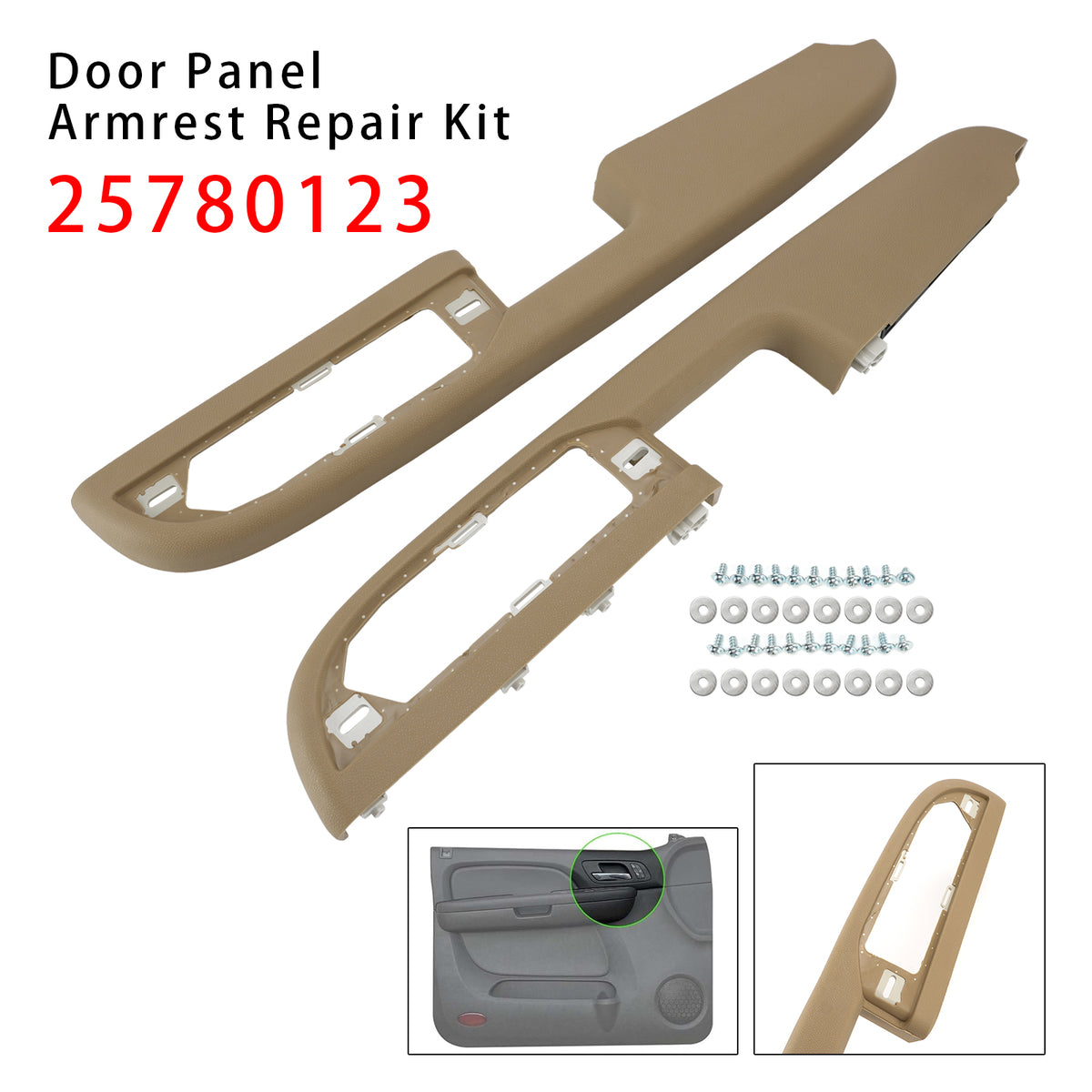 2Pcs Front Door Panel Armrest Repair Kit For Silverado Suburban Tahoe 2007-2009
