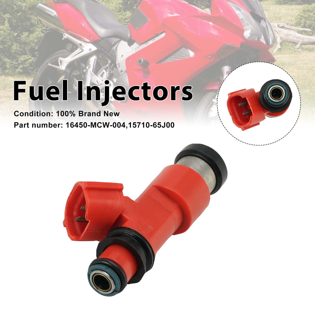 15710-65J00 Fuel Injectors 16450-MCW-004 For Honda VFR800 02-09