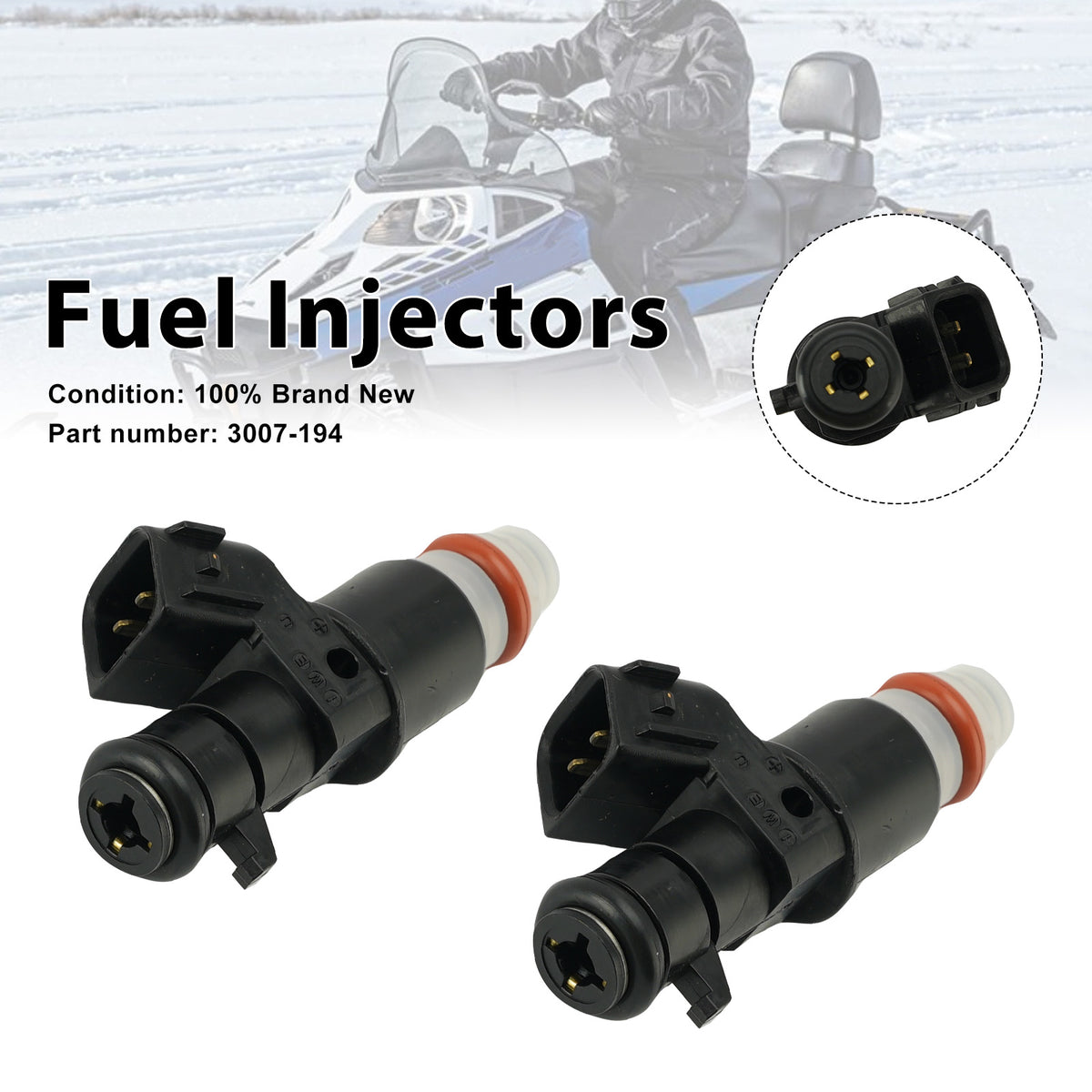 2PC Fuel Injectors 3007-194 For Arctic Cat Bearcat Z1 09-14 TZ1 08-14 ZR5000 14-17