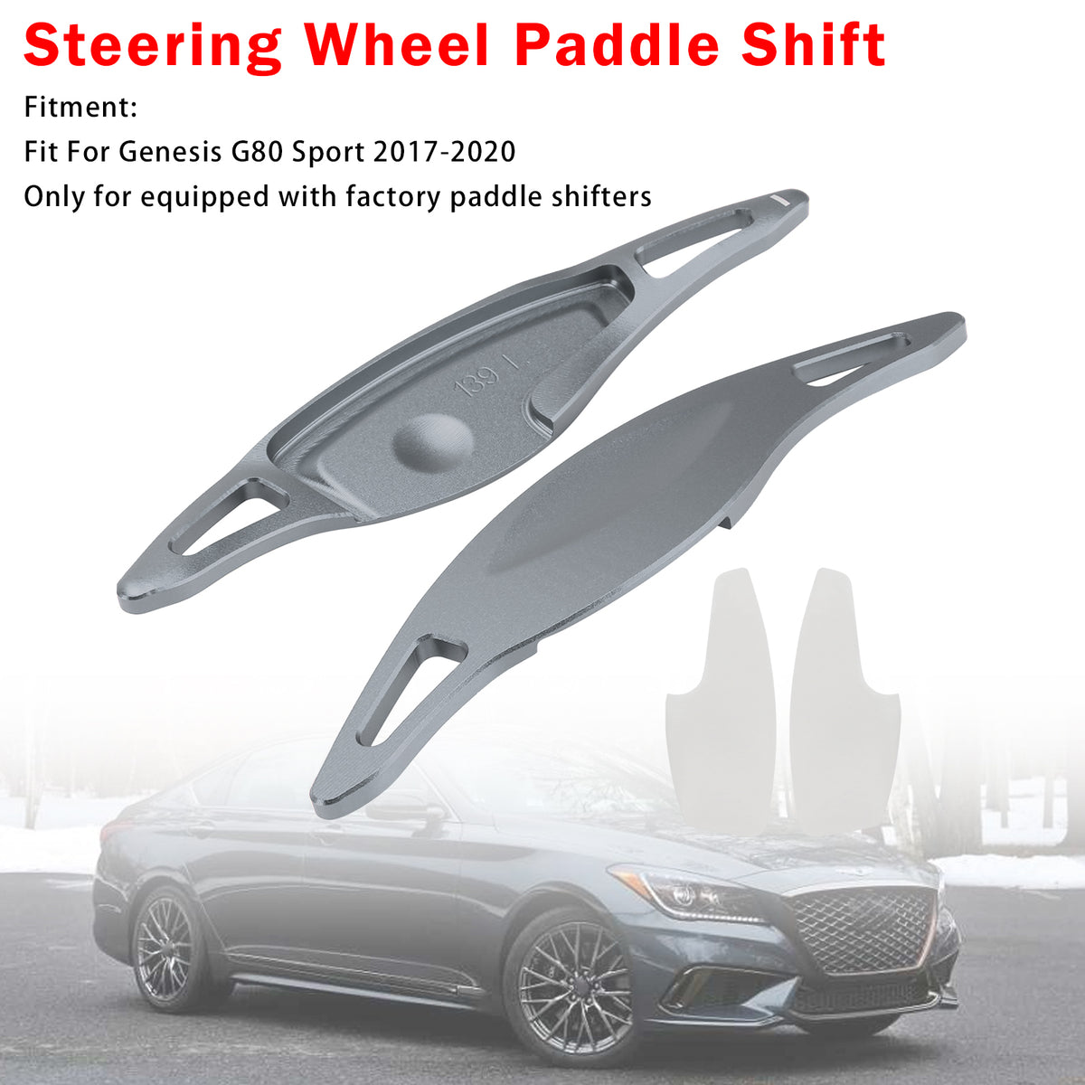 Steering Wheel Paddle Shifter For Genesis G80 Sport 17-20 Aluminium Grey