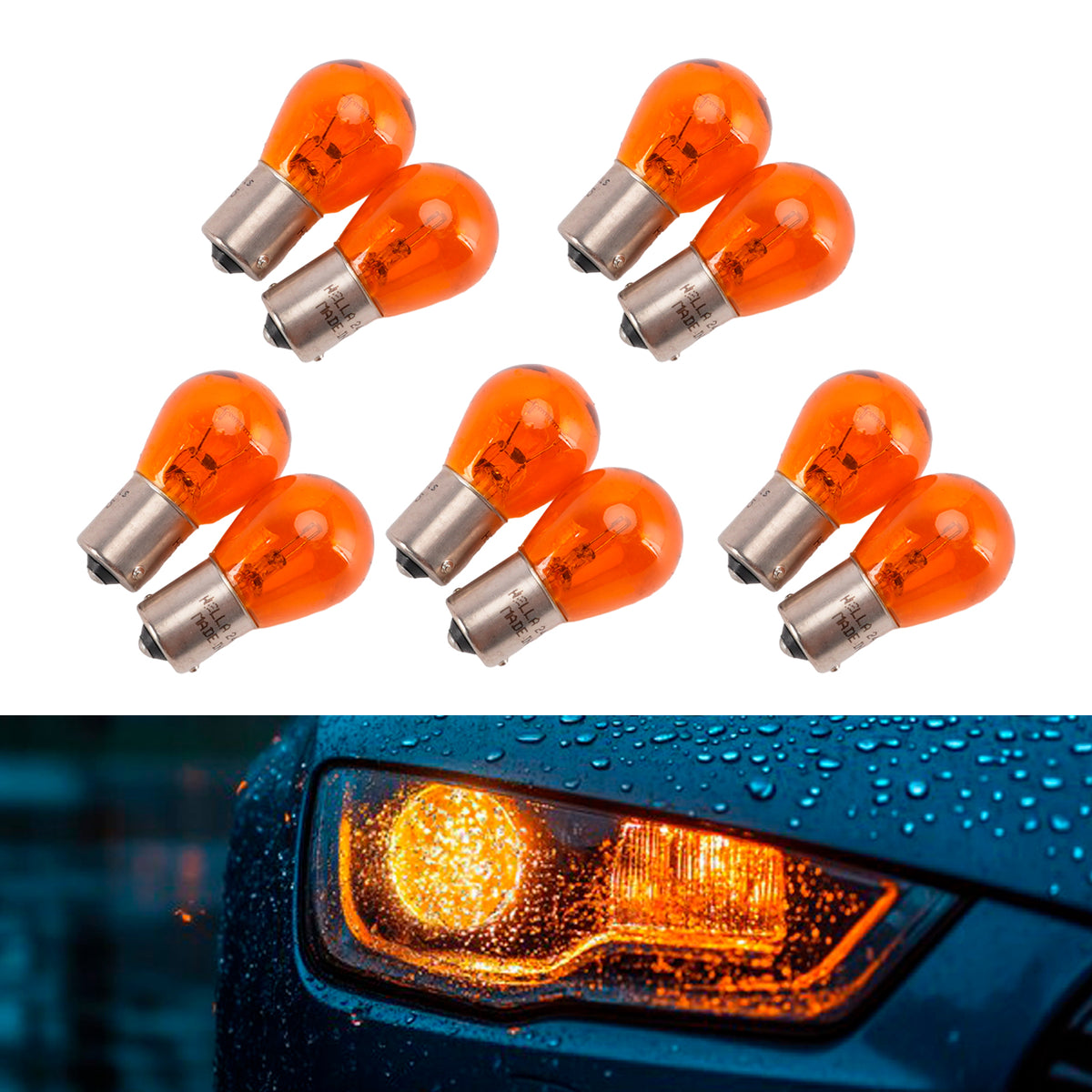 Car Light Halogen Auxiliary Bulb PY21W 24V 21W For HELLA 8GA 006 841-241