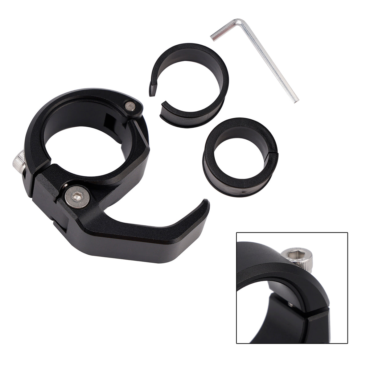 Hanger Helmet Hook Mounting Holder Black 22-25Mm Universal For Motorcycle Utv
