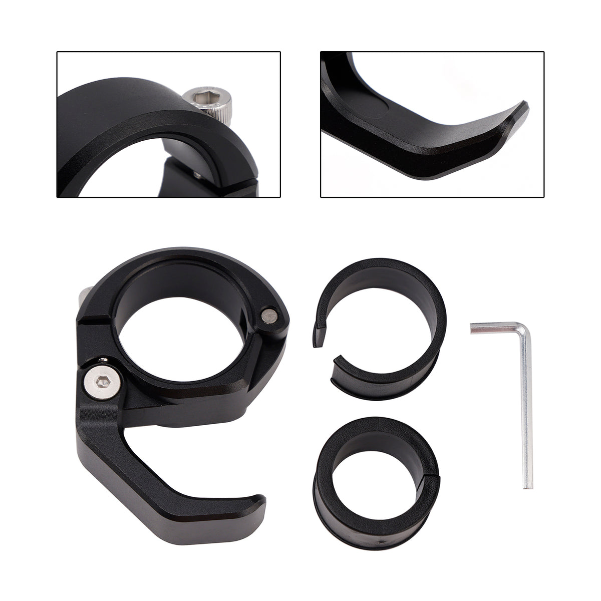 Hanger Helmet Hook Mounting Holder Black 22-25Mm Universal For Motorcycle Utv