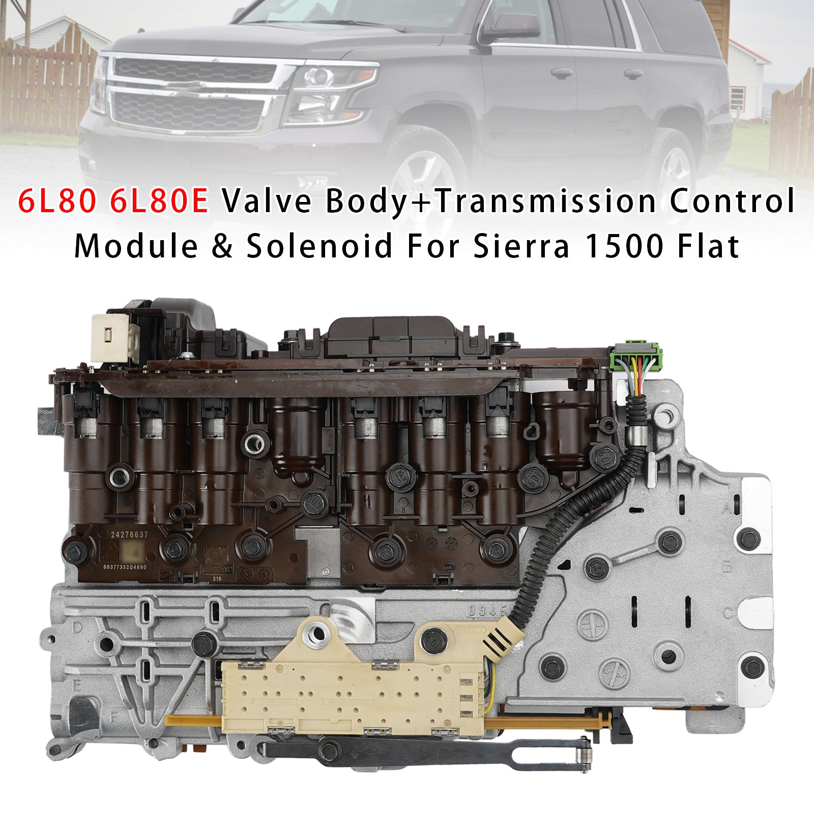 6L80 6L80E Valve Body+Transmission Control Module &Solenoid For Sierra 1500 Flat