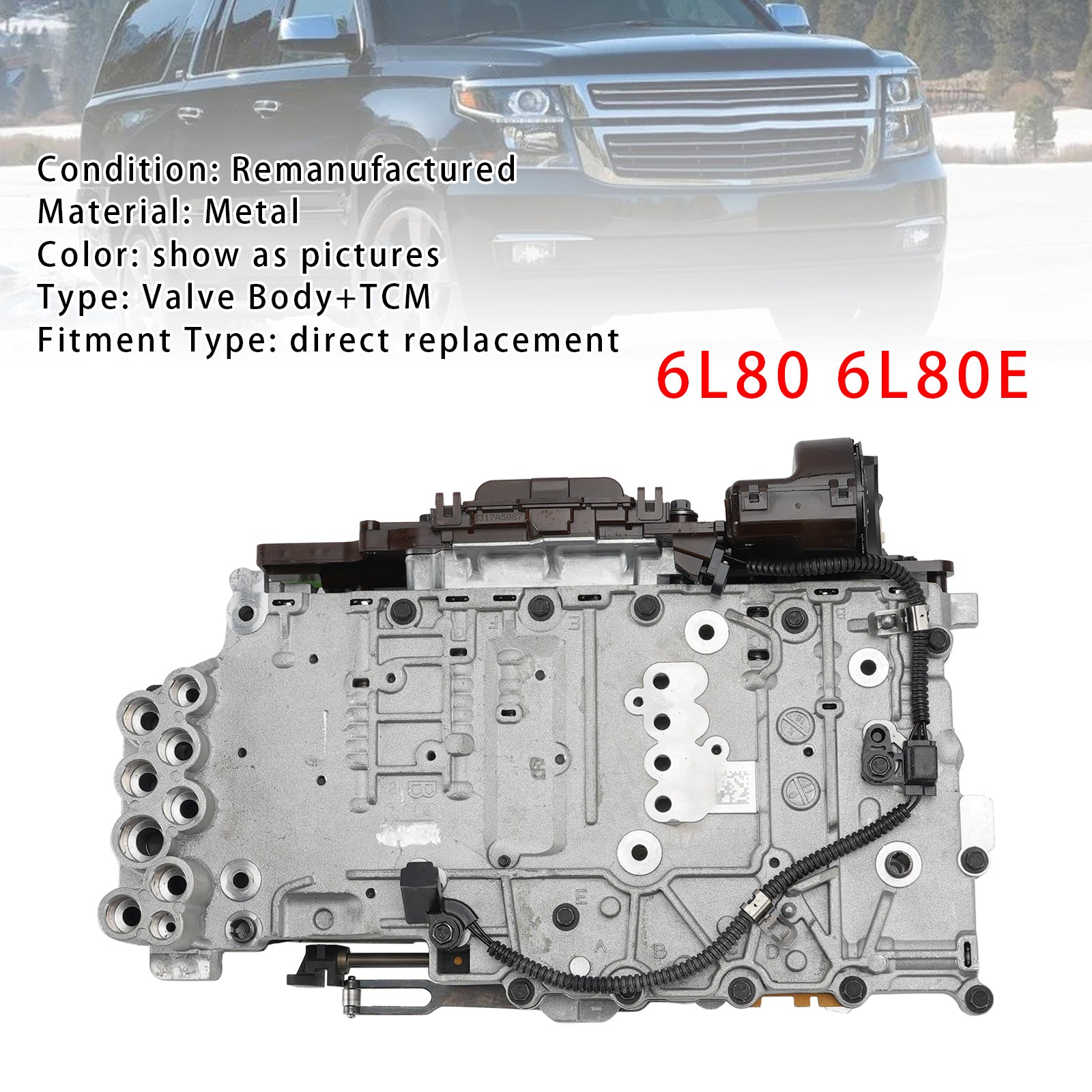 6L80 6L80E Valve Body+Transmission Control Module &Solenoid For Sierra 1500 Flat