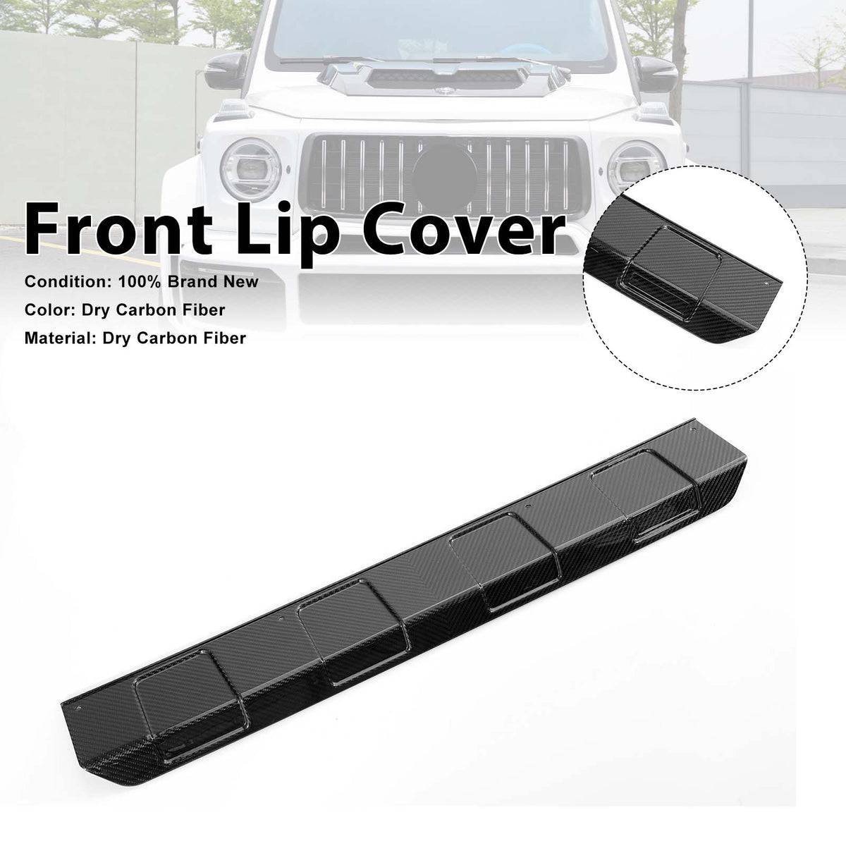 Carbon Front Lip Cover Fit Mercedes G-Class W464 G63 B700 B800 B900 2019-2023