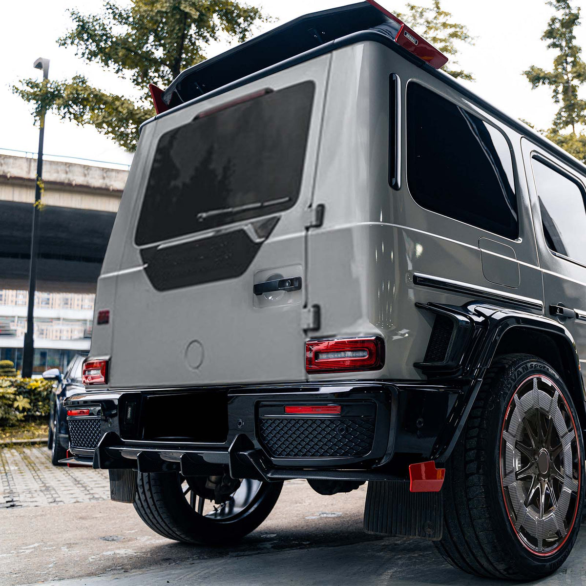 Dry Carbon Rear Diffuser Lip Fit Benz W464 B800 B900 2019-2023 Rocket Style