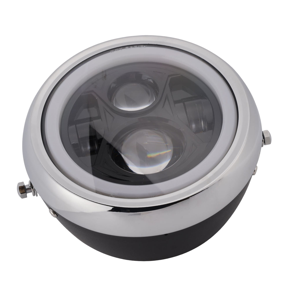 55W 7.5" Beam Headlight Fog Lamp Custom 4000Lm Chrome Fits For Racer Bobber