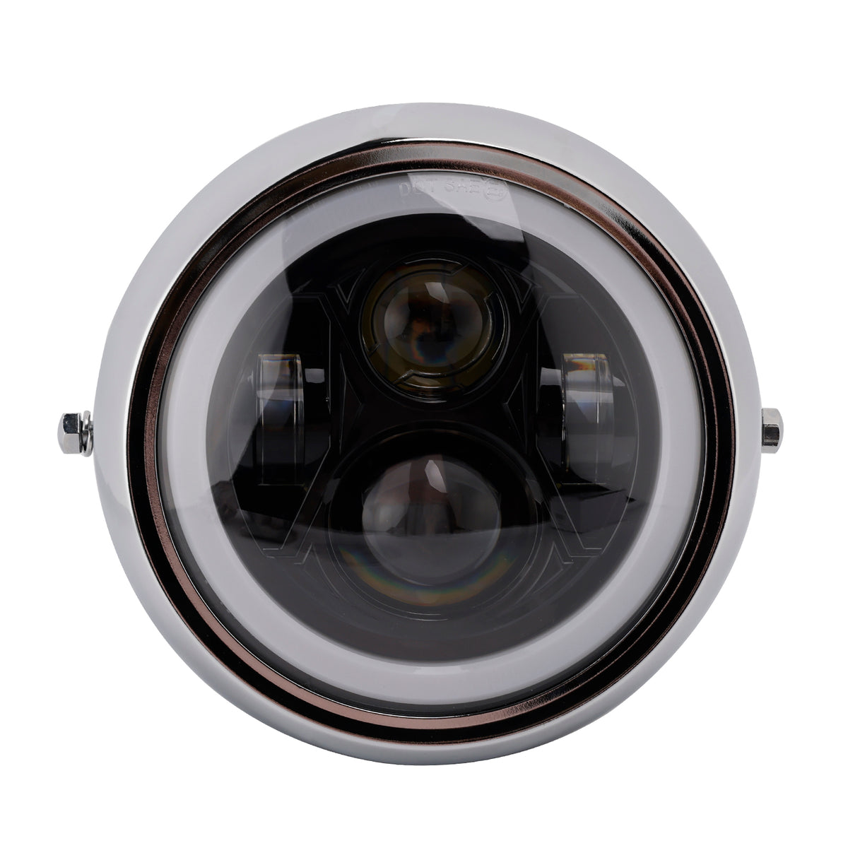55W 7.5" Beam Headlight Fog Lamp Custom 4000Lm Chrome Fits For Racer Bobber