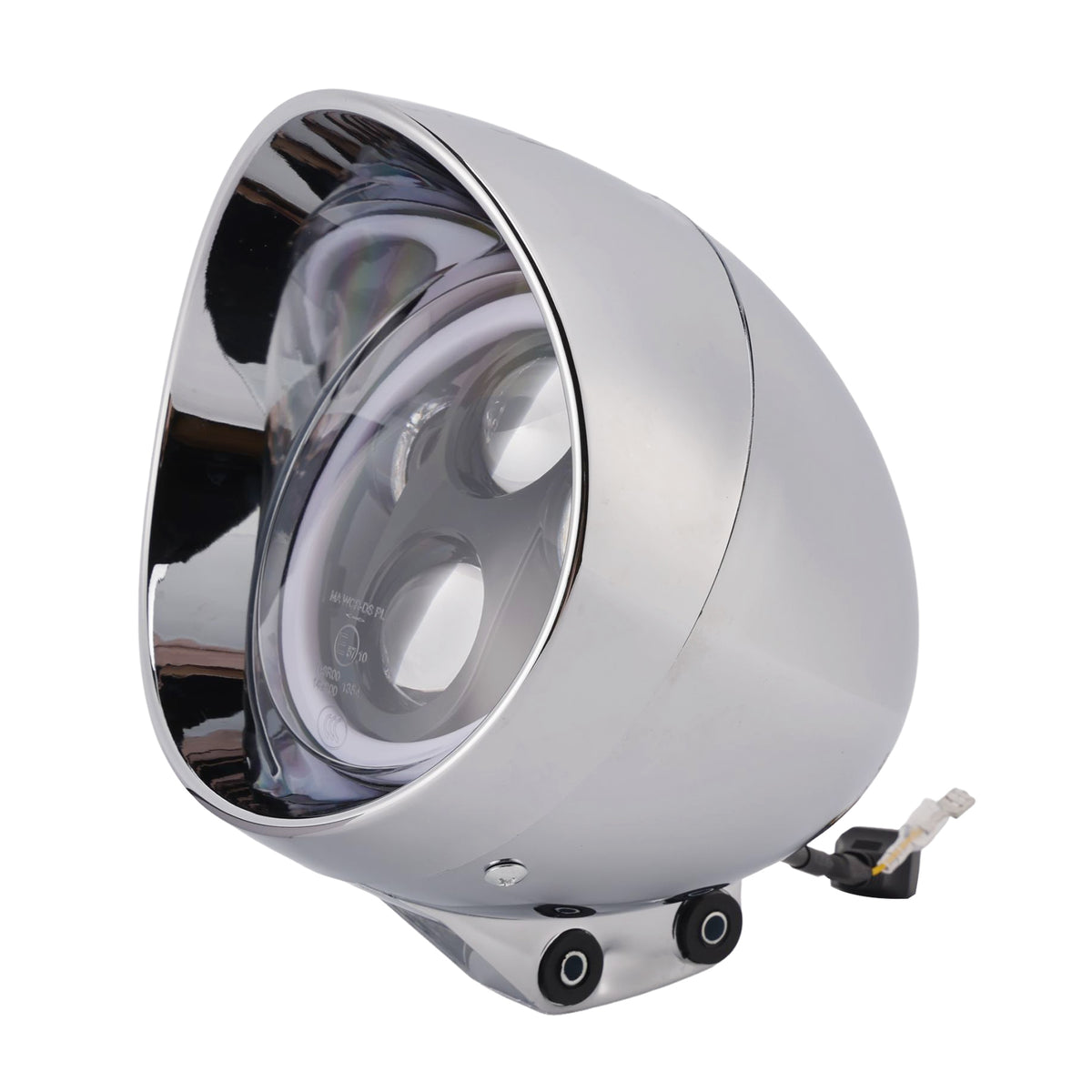 55W 5.75" Beam Headlight Fog Lamp Custom 4000Lm Chrome Fits For Racer Bobber