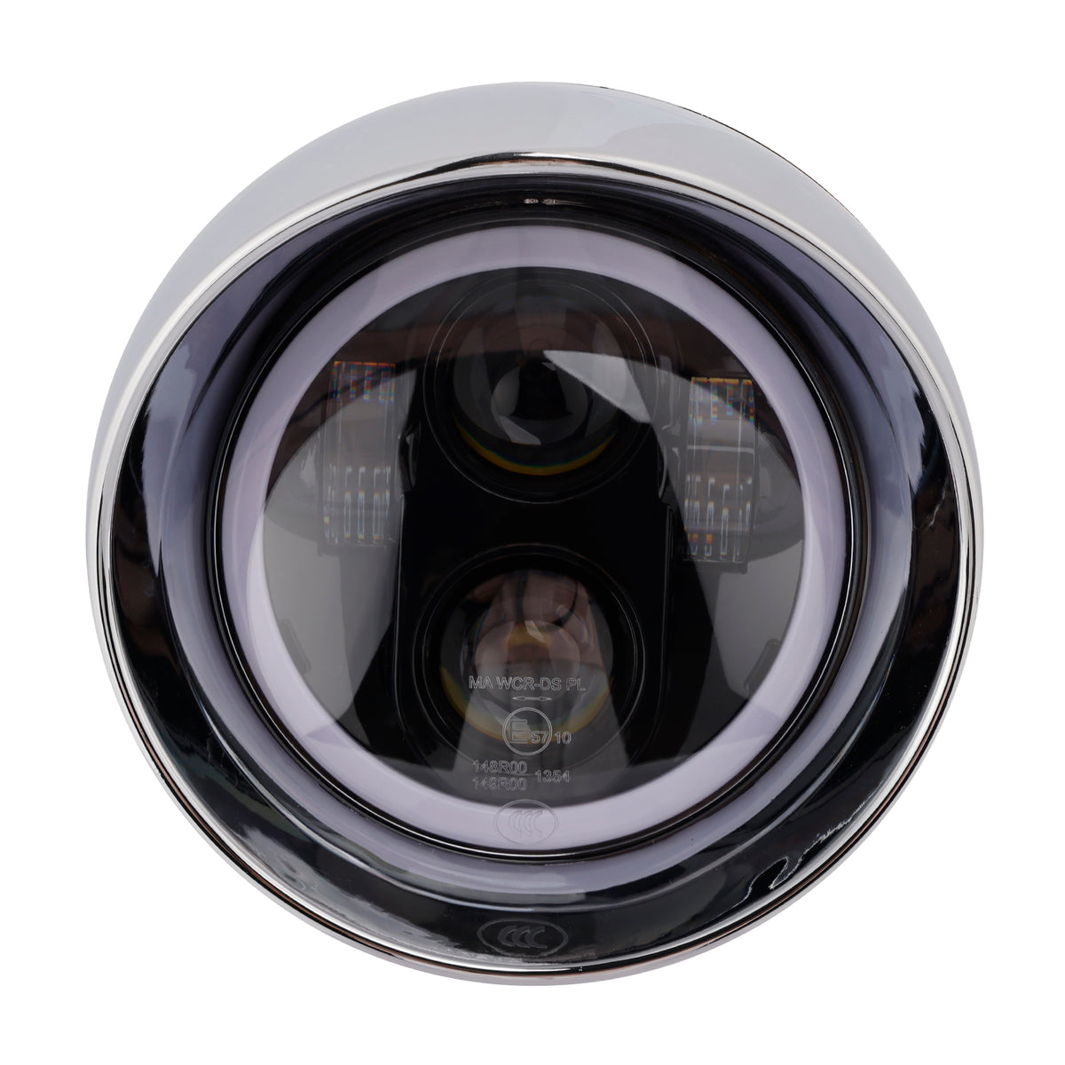 55W 5.75" Beam Headlight Fog Lamp Custom 4000Lm Chrome Fits For Racer Bobber