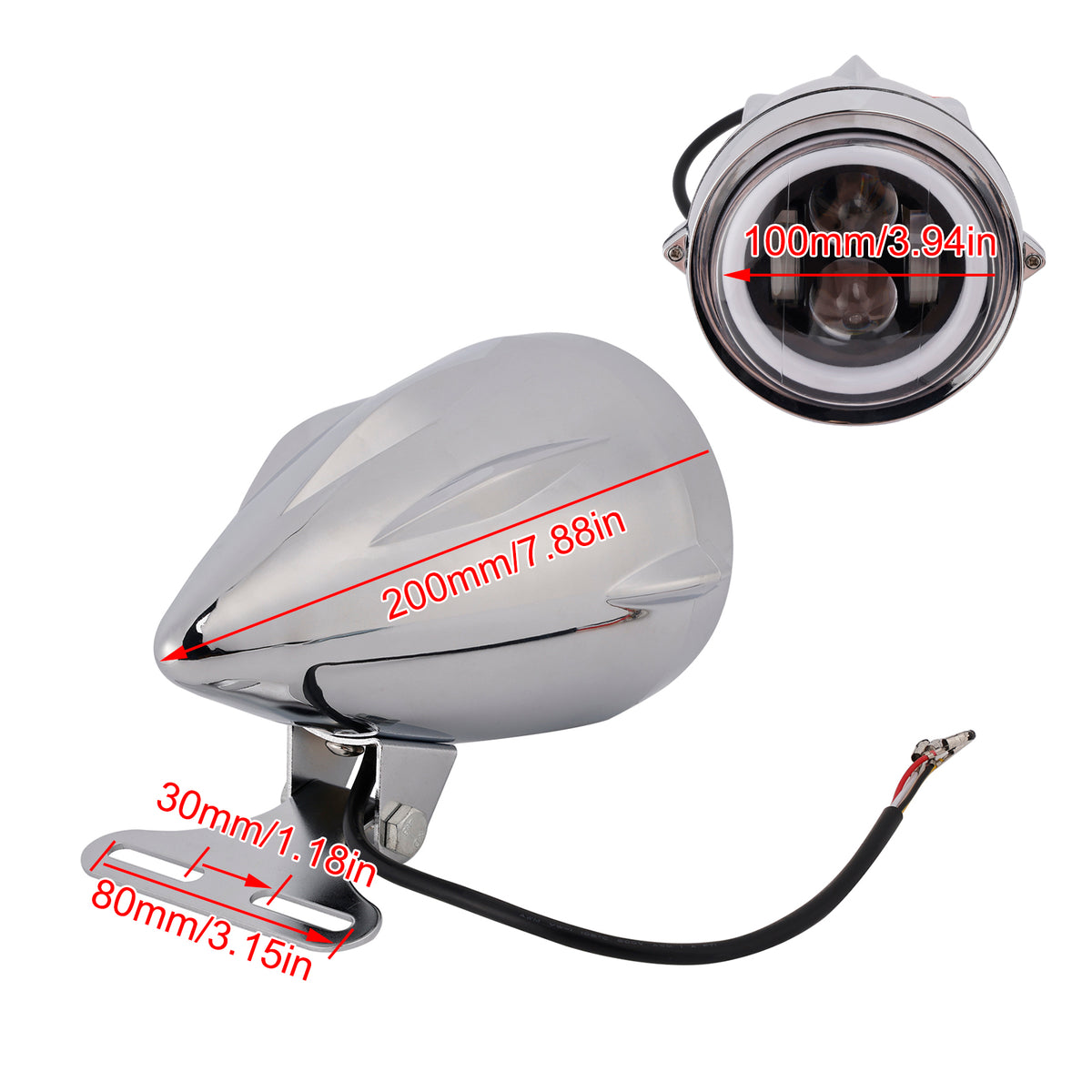 High&Low Beam Headlight Beam Fog Lamp Custom 6000Lm Fits For Racer Bobber
