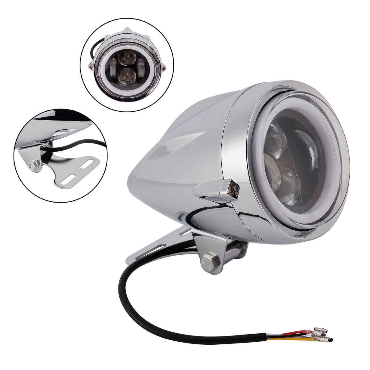 High&Low Beam Headlight Beam Fog Lamp Custom 6000Lm Fits For Racer Bobber