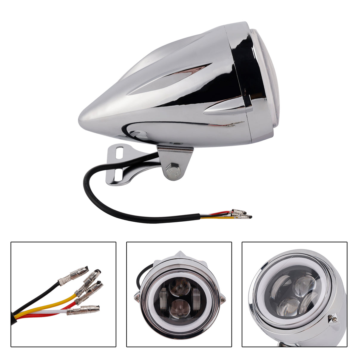 High&Low Beam Headlight Beam Fog Lamp Custom 6000Lm Fits For Racer Bobber