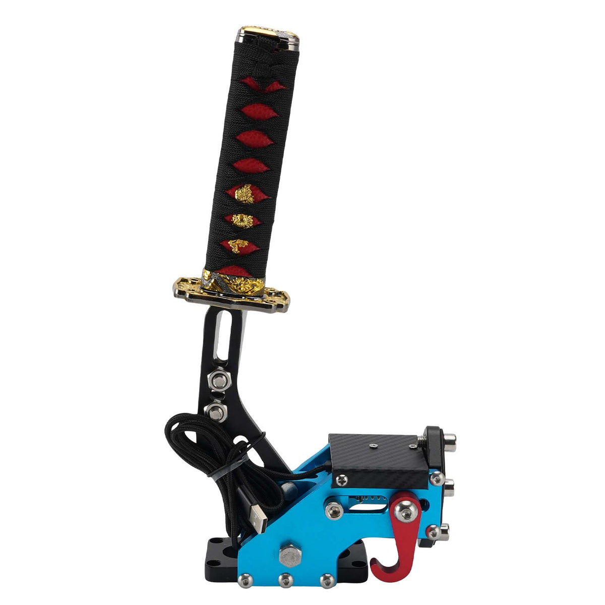 14Bit PC USB3.0 SIM Handbrake Sword Hilt for Racing Games Steering Wheel Stand