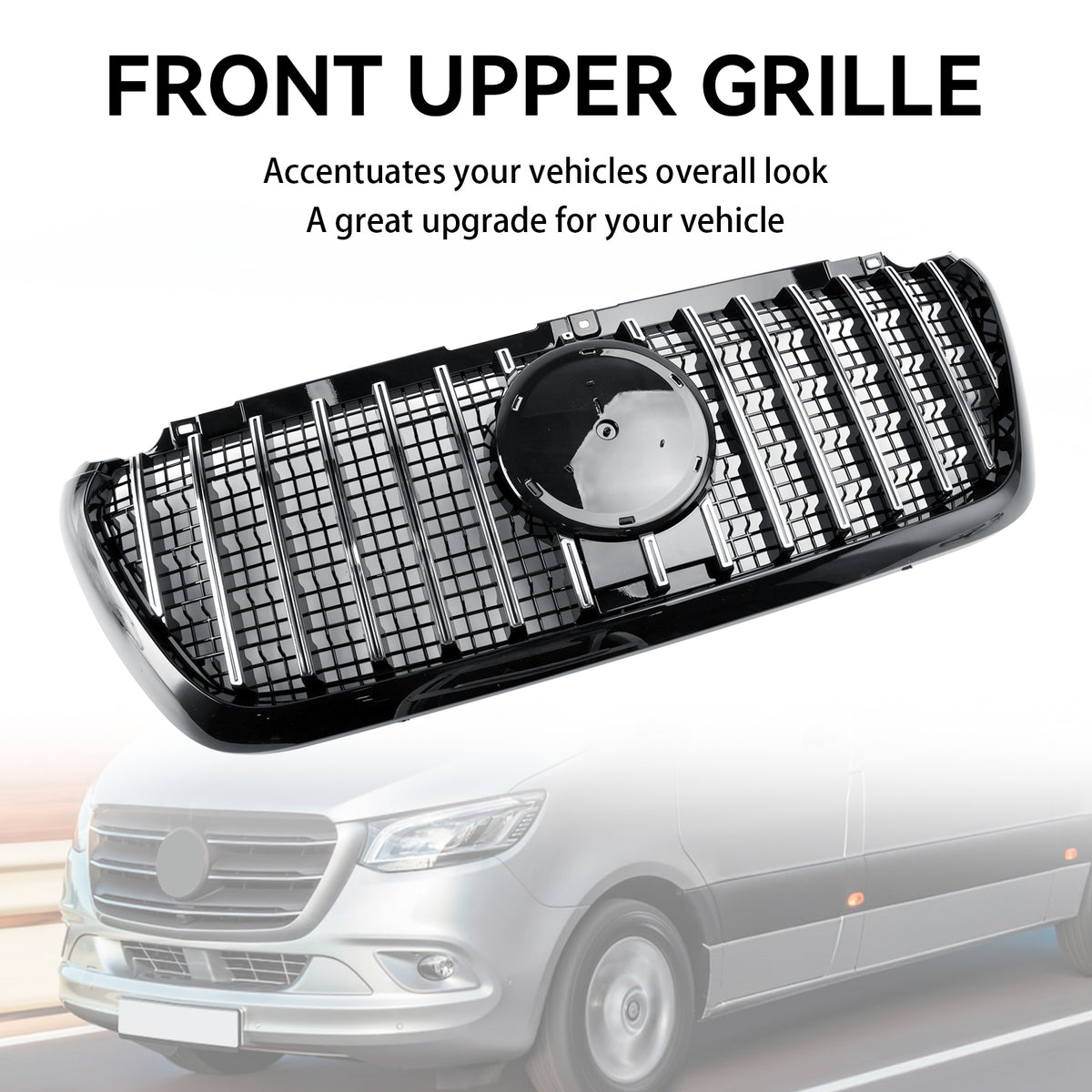 GT-Style Front Bumper Grille Grill Fit Mercedes Sprinter W907 W910 2018-2023