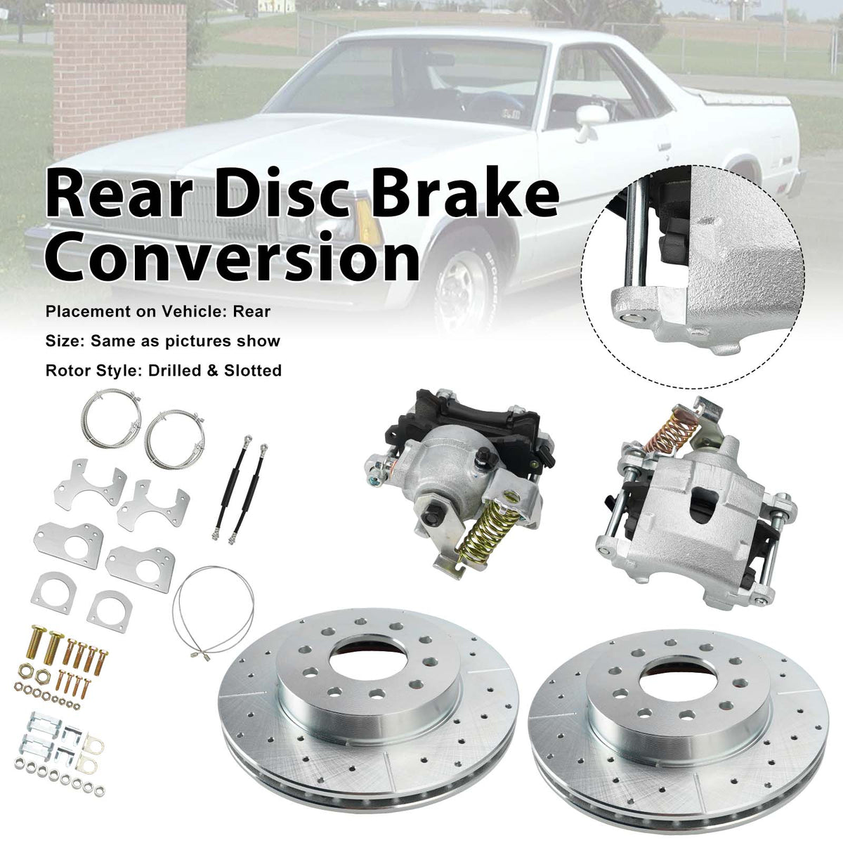Rear Disc Brake Kit DBK7892LX Fit Camaro 1978-88 G Body W/Rotor Caliper