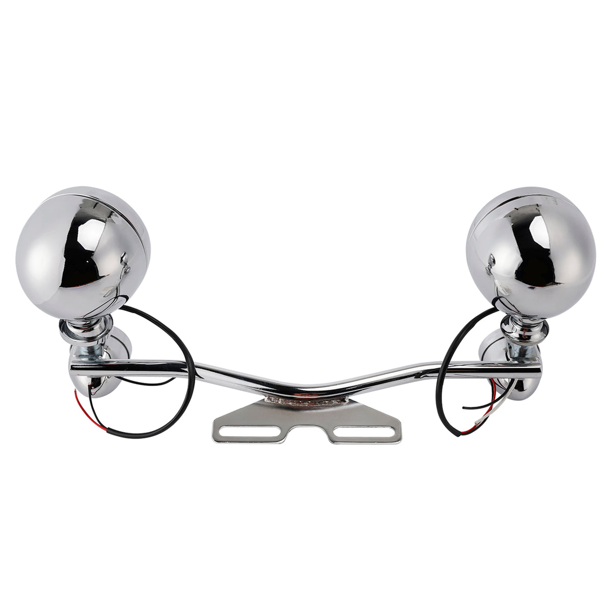 Motorcycle Beam Fog Lamp Custom Chrome W/ Bracket Fits For Racer Bobber Chopper