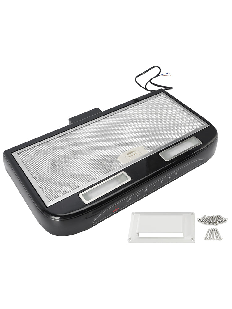 12V RV Range Hood 520mm Touch Control Caravan Cooker Hood With 3 Speed Fan & LED