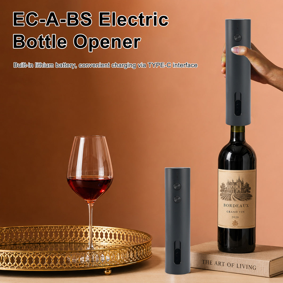 EC-A-BS Lithium-ion Rechargeable Electric Bottle Opener Electric Wine Opener
