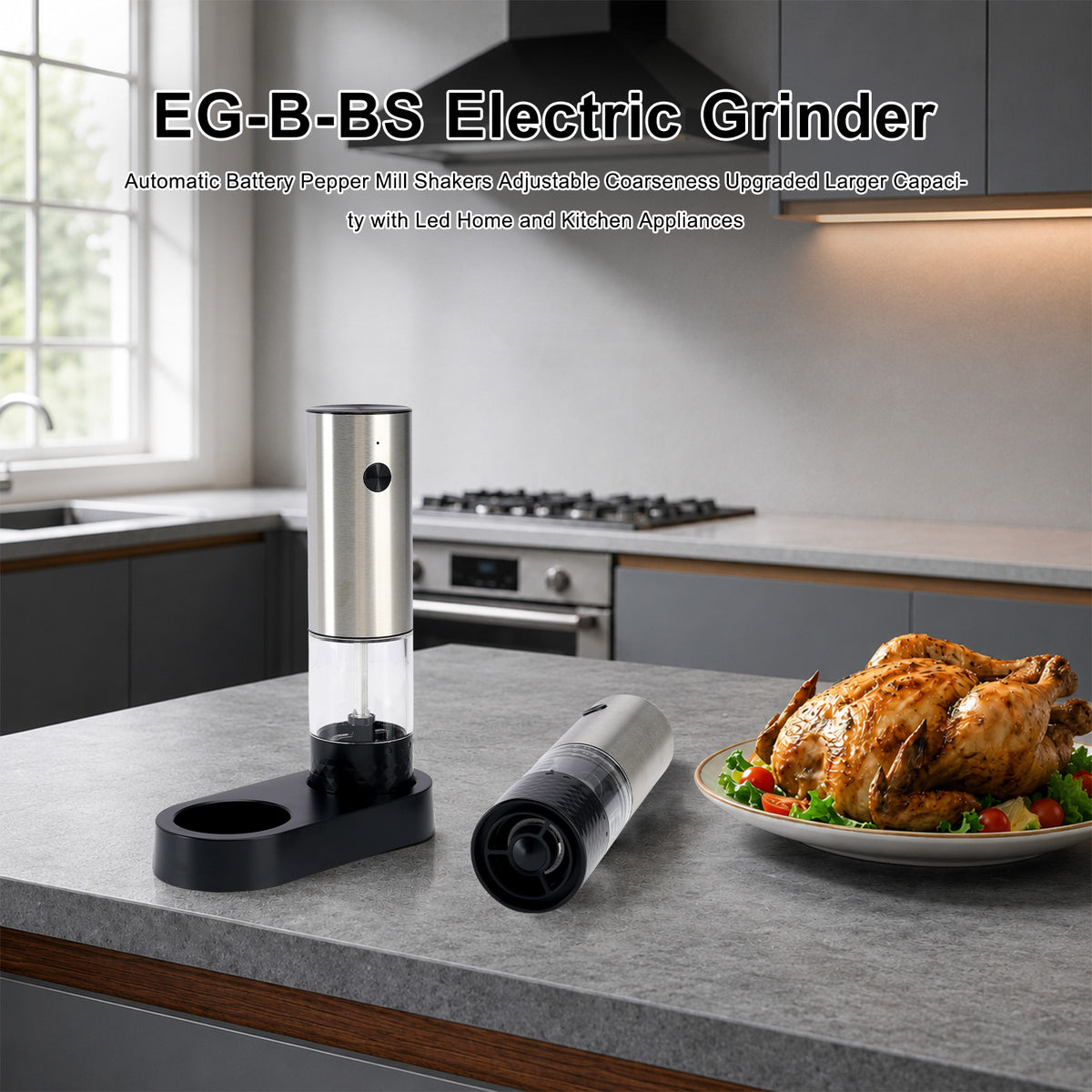 EG-B-BS Electric Grinder Electric Salt and Pepper Grinder Set Led Home Kitchen
