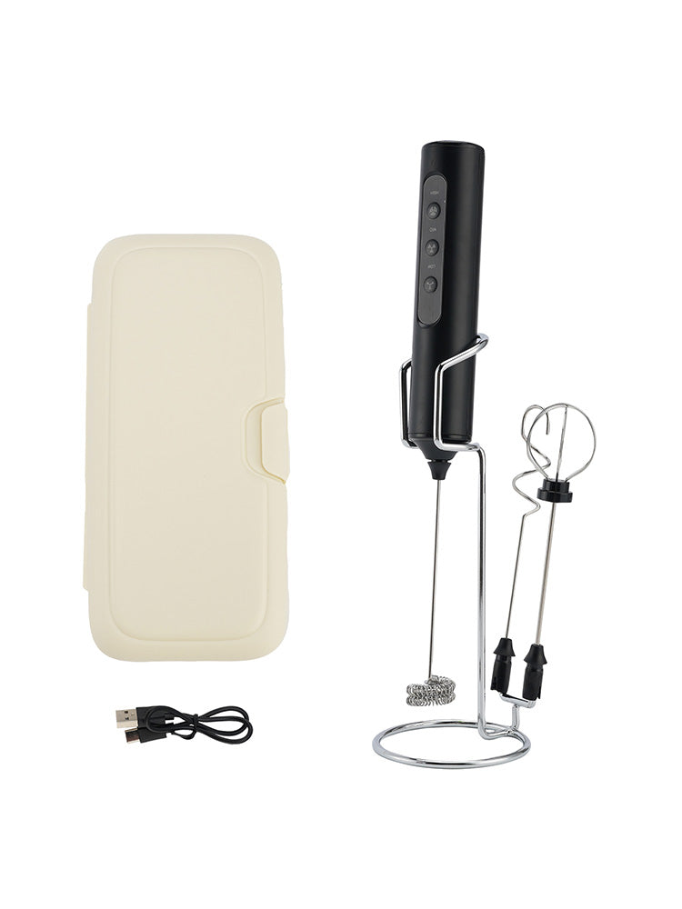 KJBQ-23X-BS-BOX Electric Milk Frother Rechargeable Electric Whisk 3 Head 3 Speed