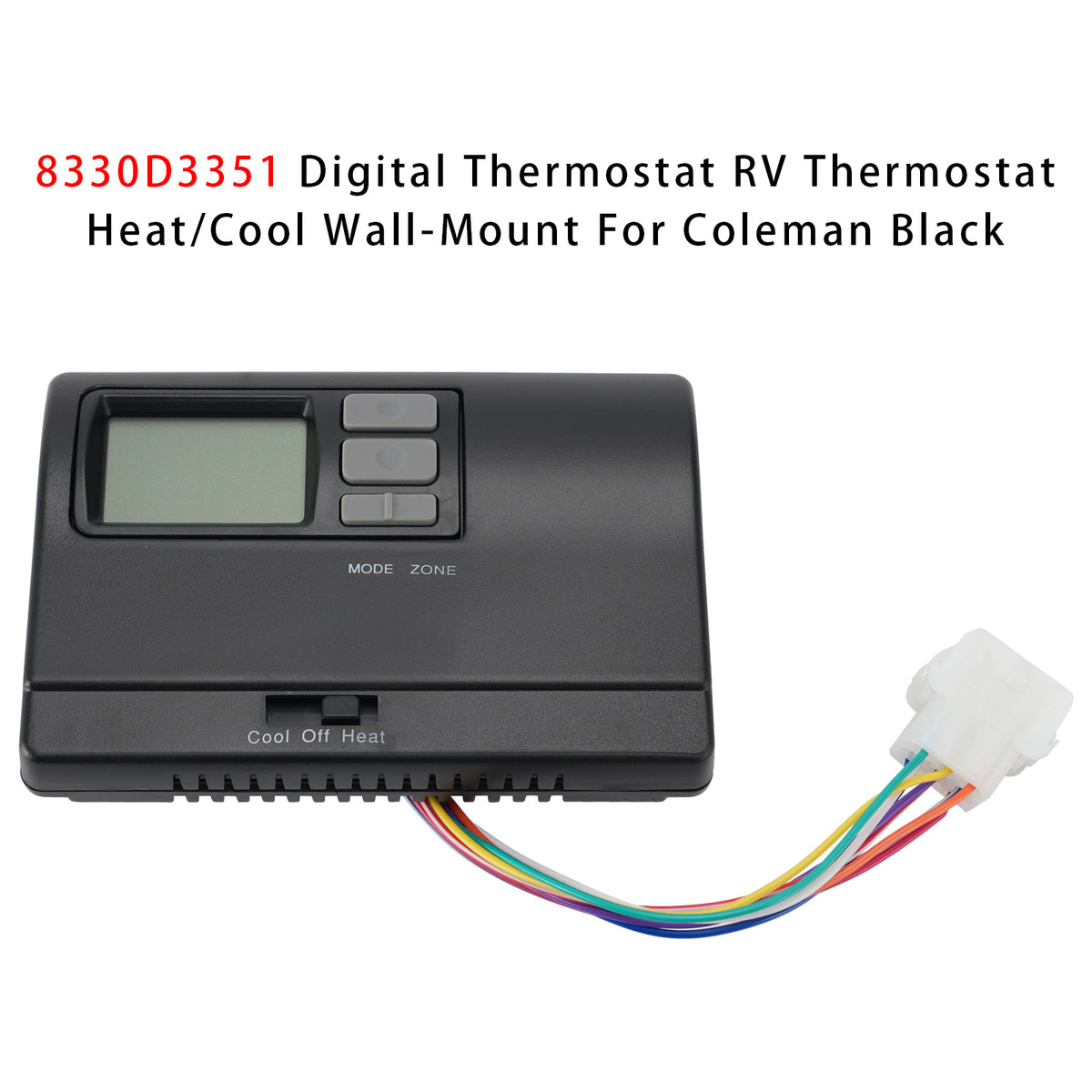 8330D3351 Digital Thermostat Rv Thermostat Heat/Cool Wall-Mount BLK For Coleman