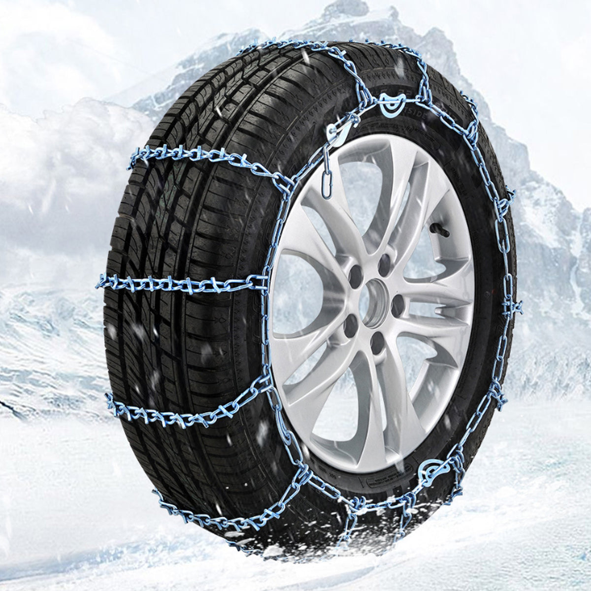 2 Pack V-Bar Tire Chains for Car SUV 16" to 21" Tire Snow Ice Traction