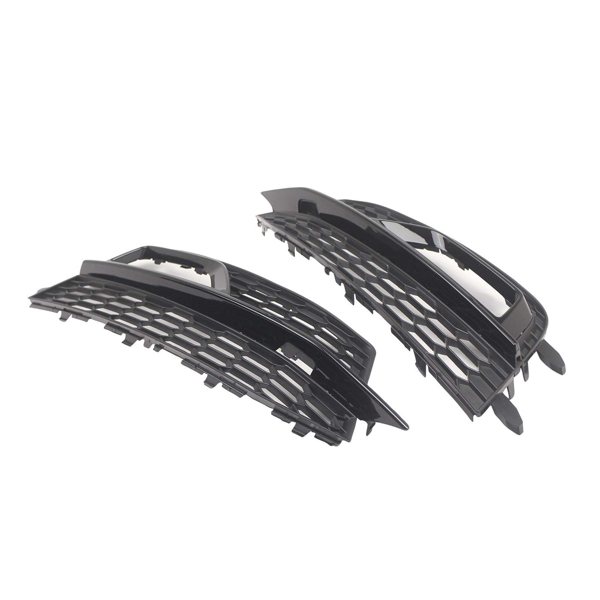 Black Front Fog Lamp Grill Fit Audi A5 S-Line Sport Edition Bumper 2013-2016
