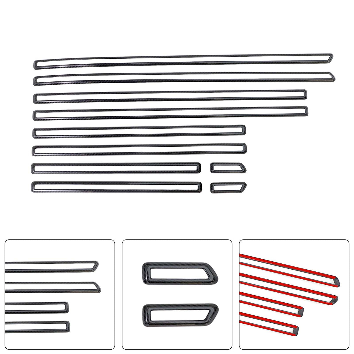 Carbon Fiber Door Body Side Molding Trim Fit Benz G Class W464 W465 2019-2026