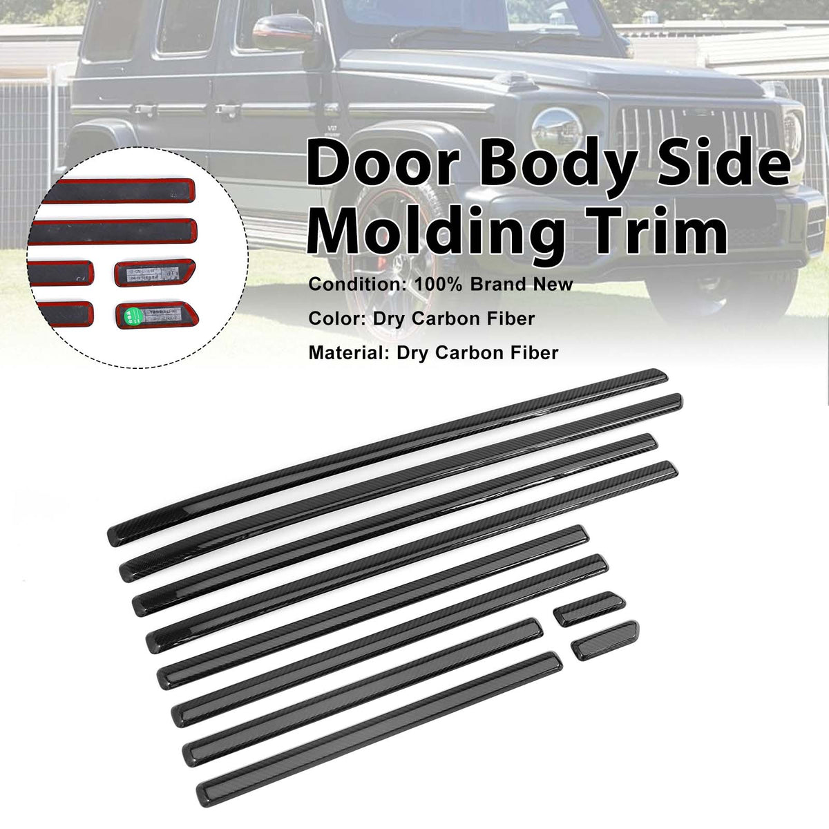 DRY CF Door Body Side Molding Trim Fit Benz G Class W464 W465 2019-2026