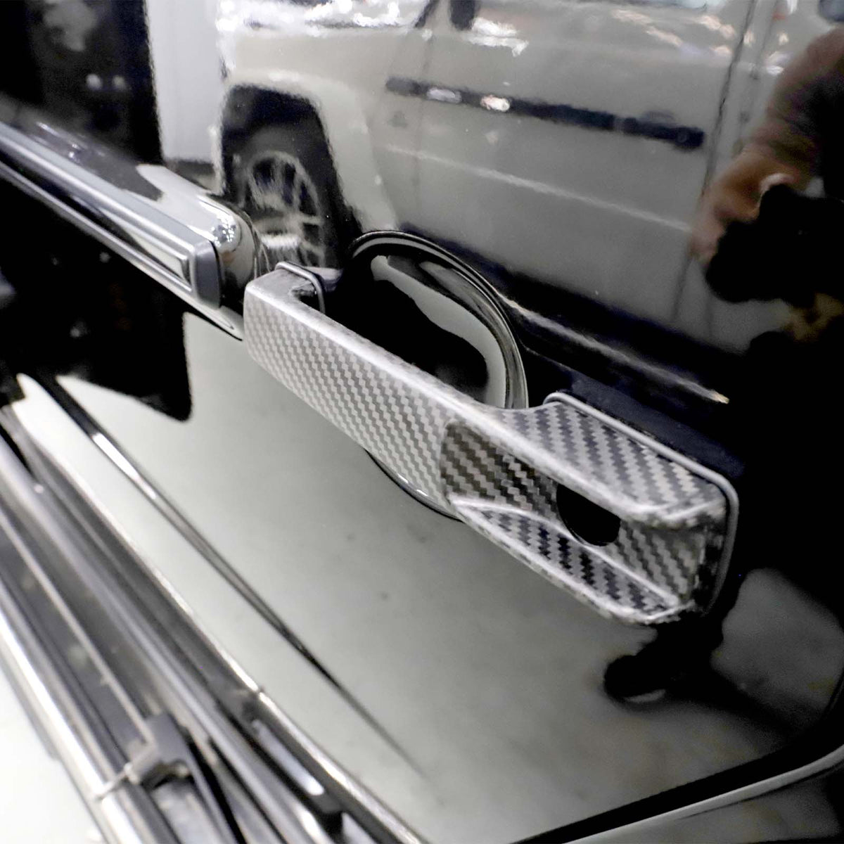 5PCS Carbon Fiber Door Handle Cover Trim Fit Benz G Class W463A W464 2019-2023