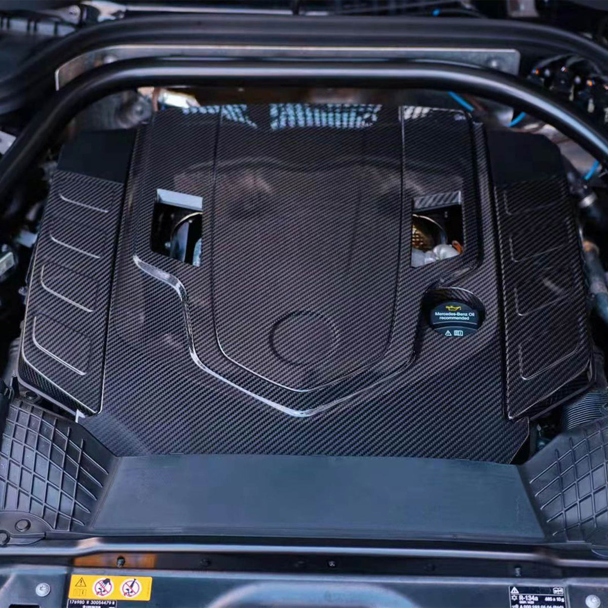 Dry Carbon Fiber Engine Cover Wind-Box Plate Fit G Class W463A W464 2019-2023