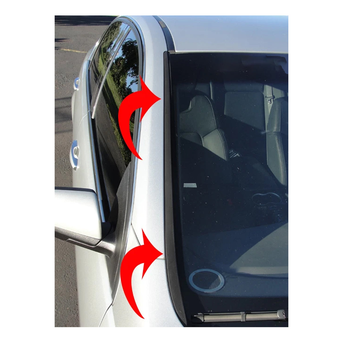 2PCS Left+Right Front Windshield Rubber Molding Trim For Pontiac G8 GT GXP 08-09