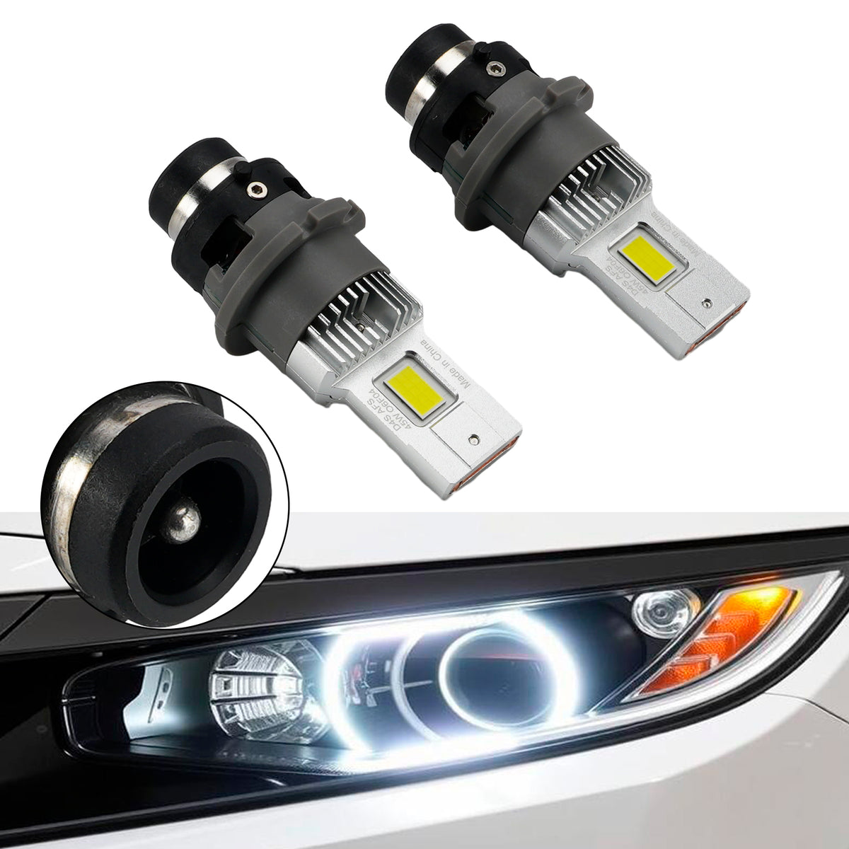 LED Headlight Bulb Kit High Low Beam Lamp D4S 42V 45W 6000K For OSRAM 166440CW