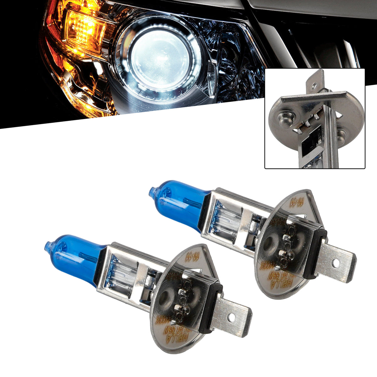 Car Light Upgraded Halogen Headlight Bulb H1 12V 55W For HELLA 8GH 002 089-432