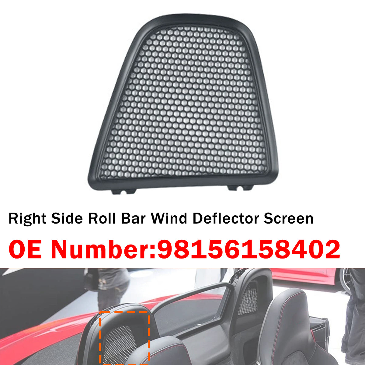 Right Side Roll Bar Wind Deflector For Porsche 982 718 Boxster 2017?2021