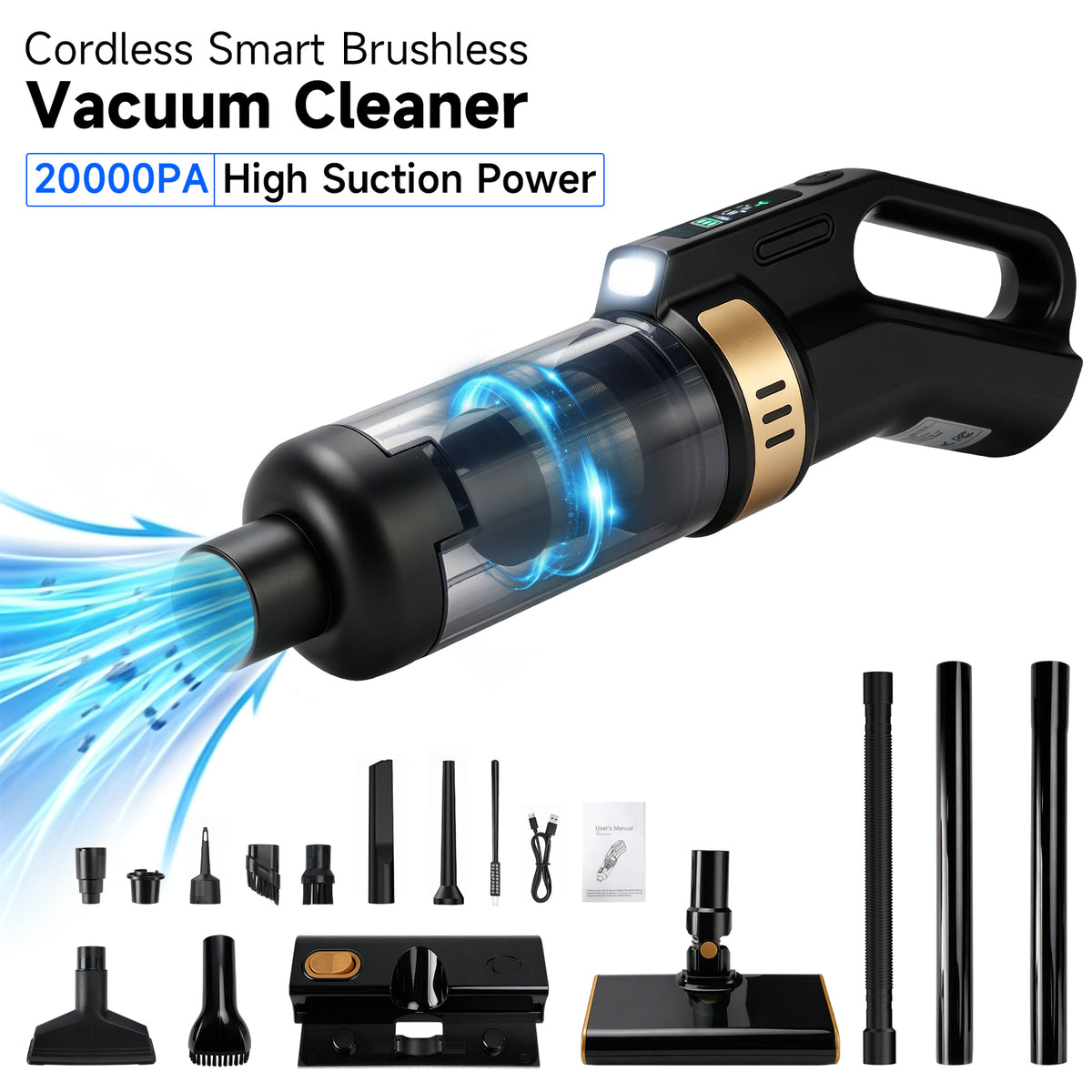 20000Pa Cordless Handheld Vacuum Cleaner Strong Real Suction For Car and Home