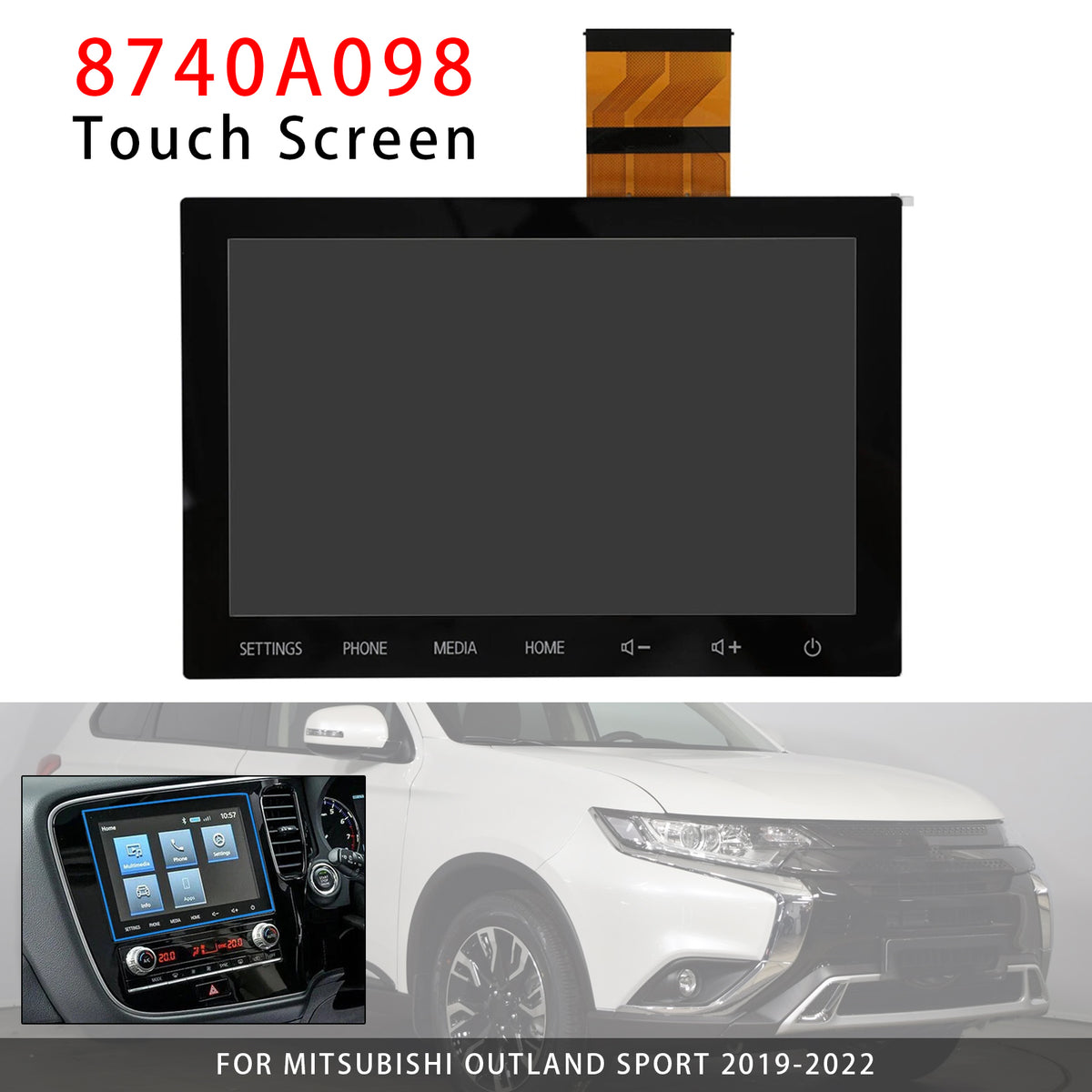 8" LCD Display Touch Screen Radio 8740A098 For Mitsubishi Outlander 2020-2022