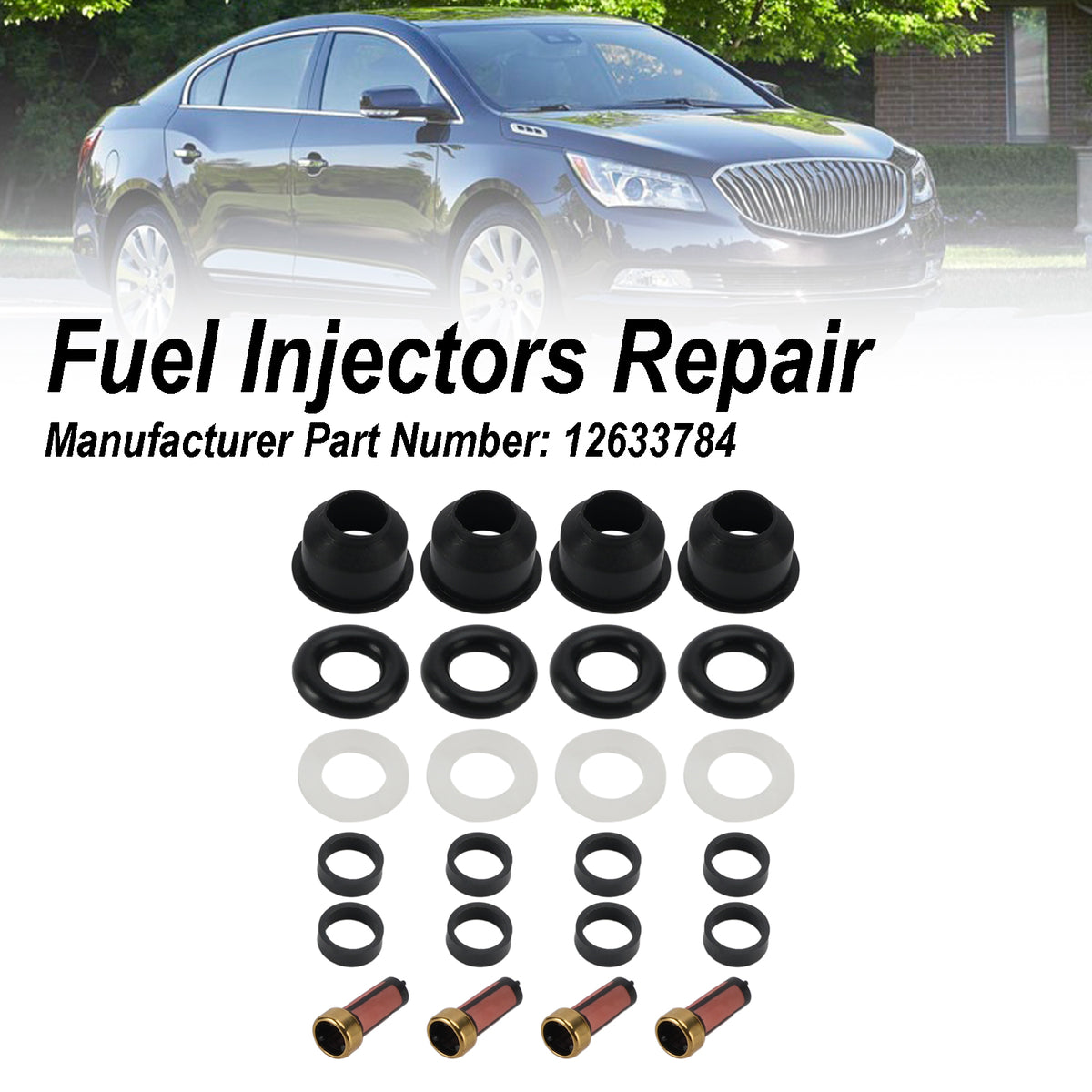 Fuel Injector Seal O-Ring 12633784 Fit Buick LaCrosse Regal 2.4L L4 2011-2016