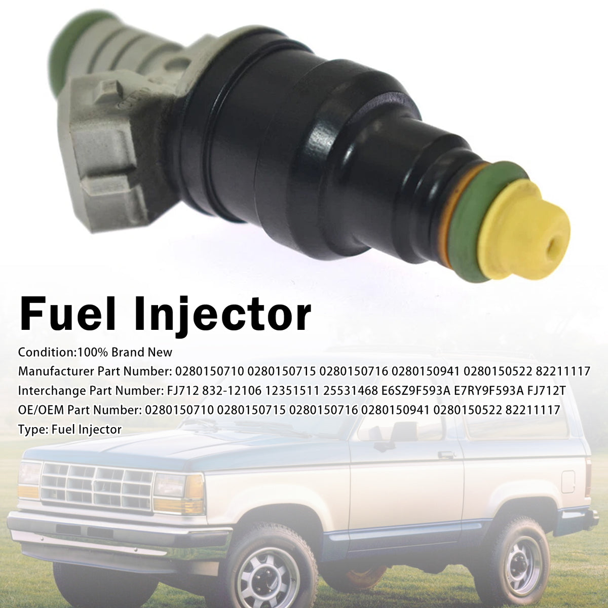 1Pcs Fuel Injector For Ford E-150 E-250 E-350 4.9L 1987-1996 0280150710