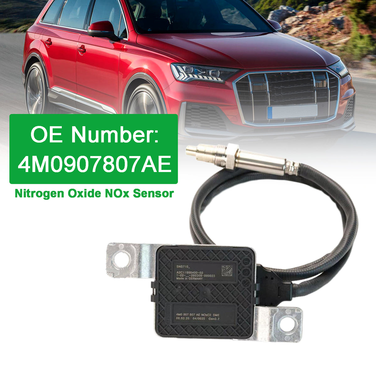 Nitrogen Oxide NOx Sensor 4M0907807AE For Audi Q7 VW Touareg 3.0 TDI 15-21
