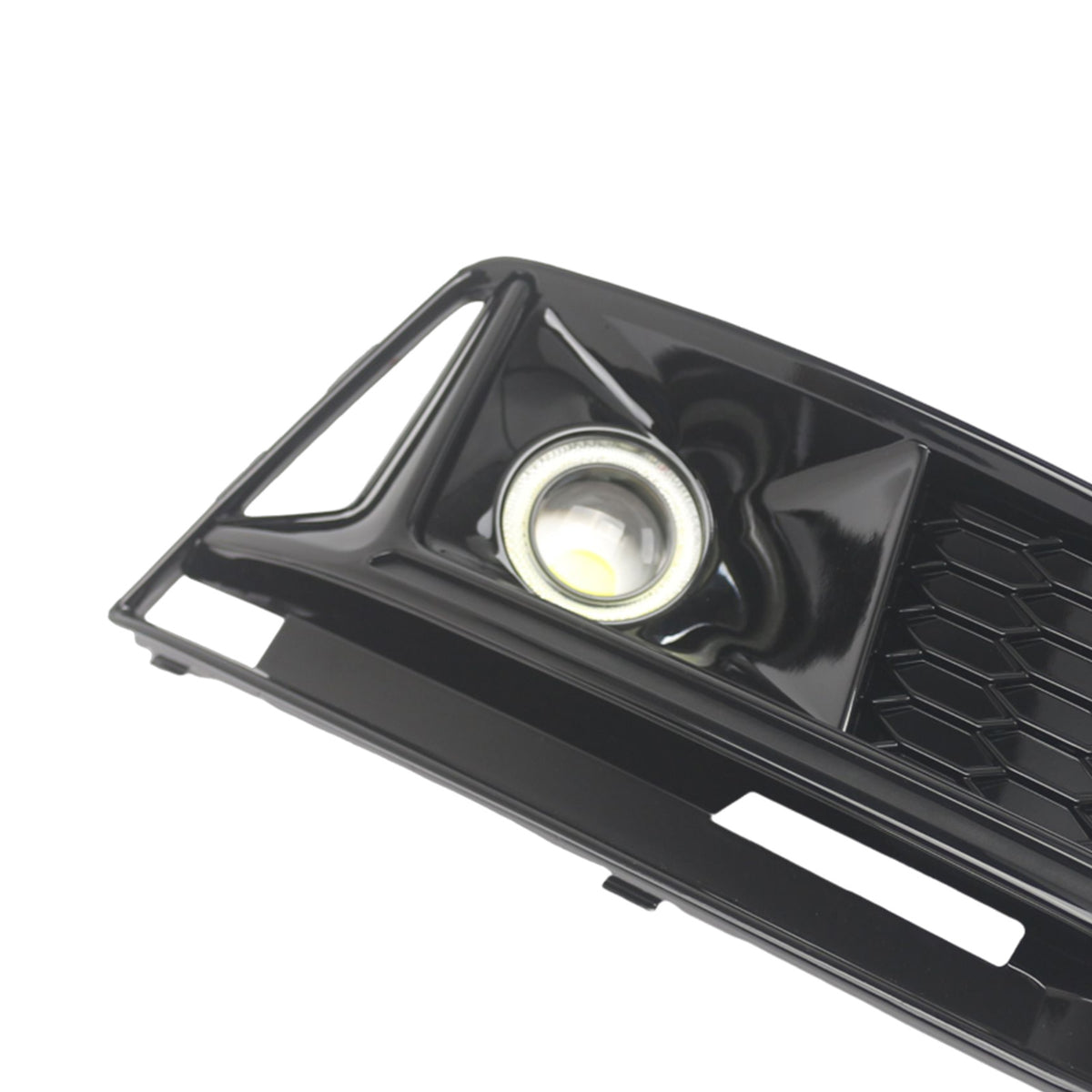 2PCS Black Front Bumper Foglight Grille Grill Fit Audi A4 S4 B9 2016-2019