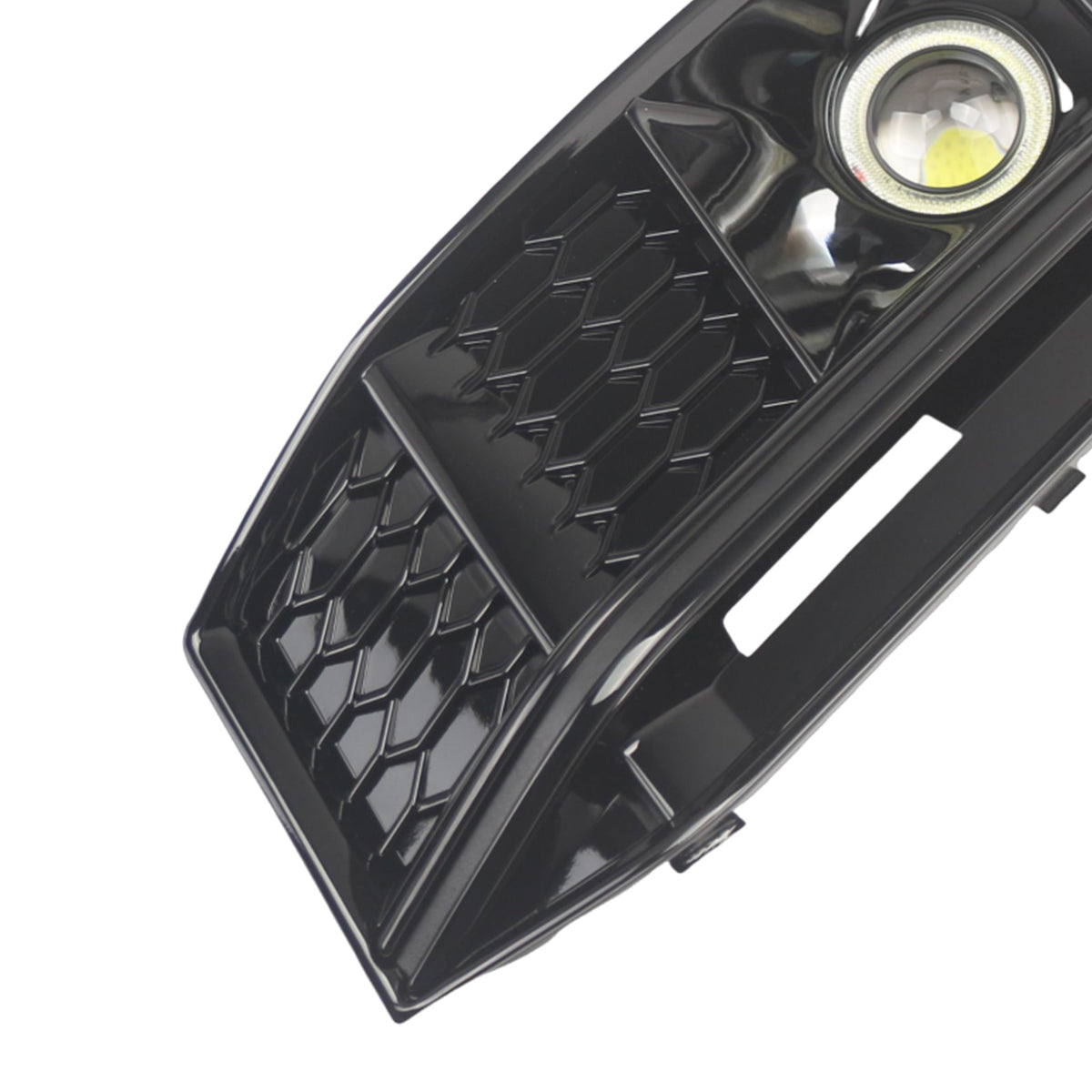 2PCS Black Front Bumper Foglight Grille Grill Fit Audi A4 S4 B9 2016-2019