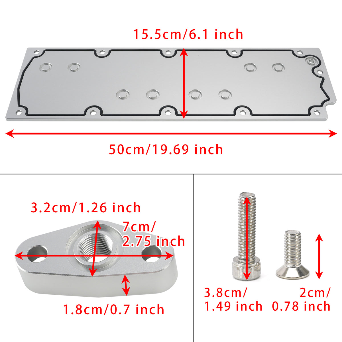 LS Gen 4 O-ringed Valley Pan Cover Plate For DOD Delete w/ Oil Sensor Port